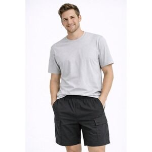 Original Use Utility Cargo Shorts Mens Size M Black Elastic Waist Pockets Casual